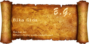 Bika Gida névjegykártya